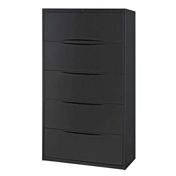 Global Industrial 36W Premium Lateral File Cabinet, 5 Drawer, Black 252471BK